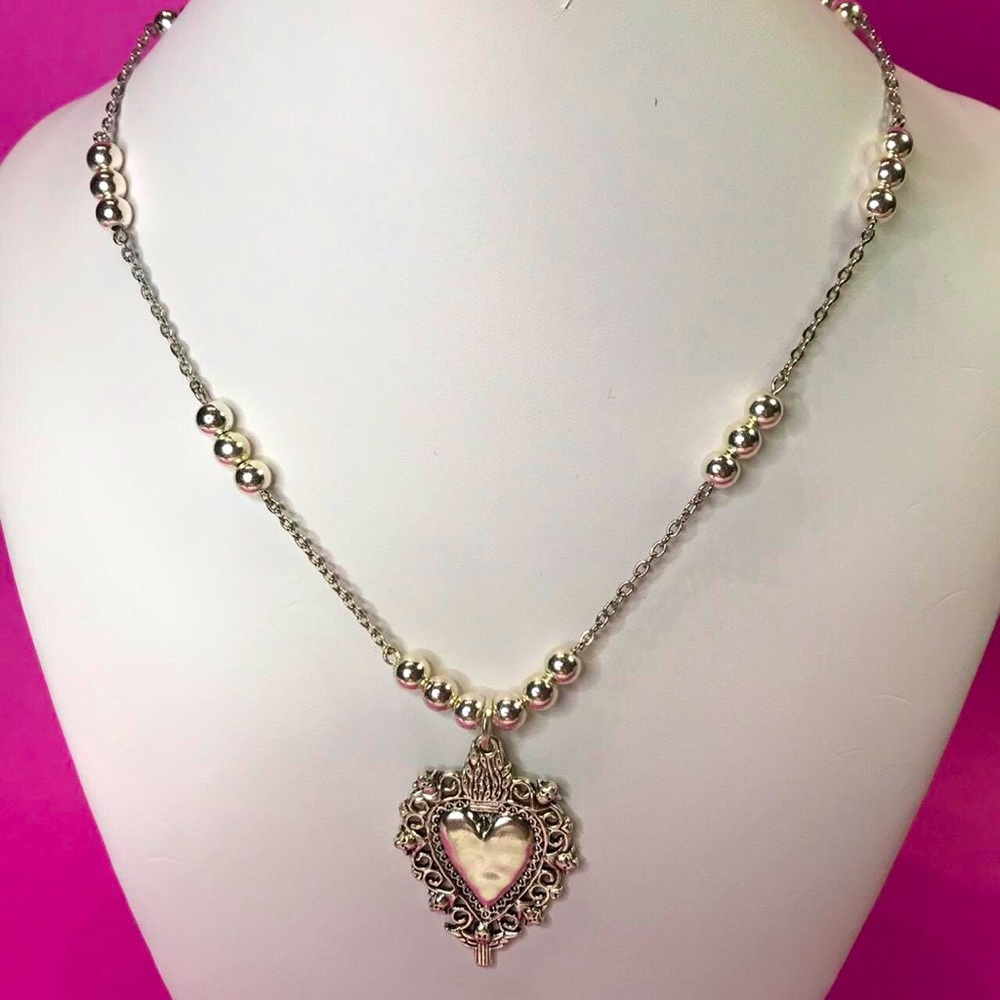 NWT Sacred Saint Heart Necklace Silver necklace handmade